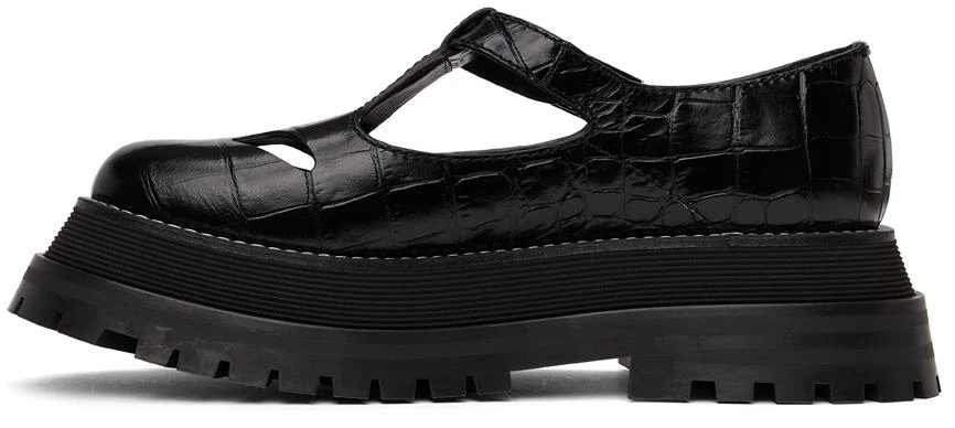 商品Burberry|Black Croc T-Bar Loafers,价格¥5901,第3张图片详细描述