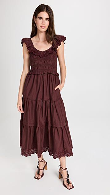 商品Madewell|Lucie 刺绣棉质中长连衣裙,价格¥1103,第1张图片