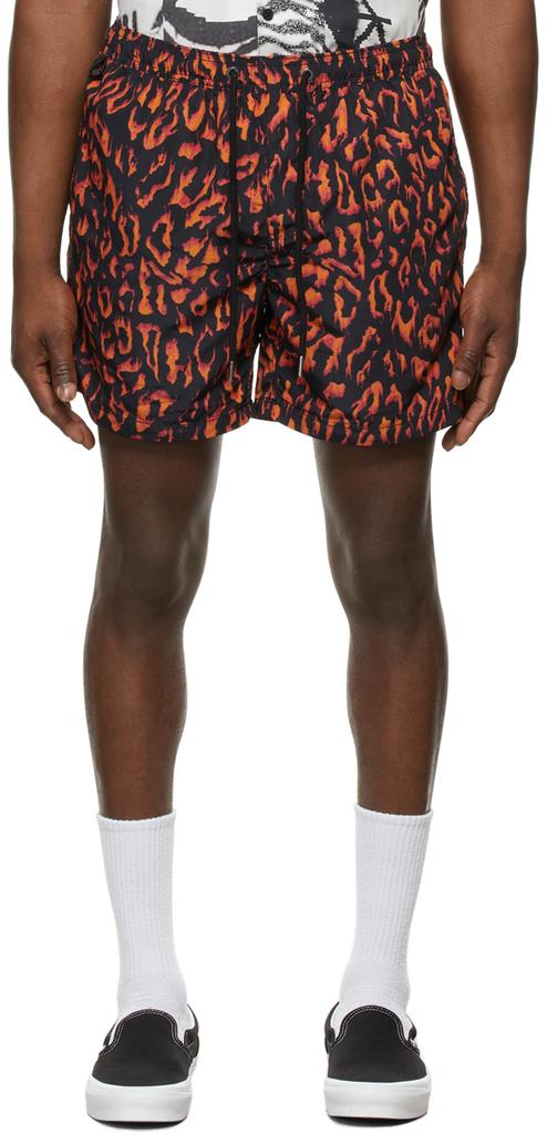 Black & Orange Fire Shorts商品第1张图片规格展示