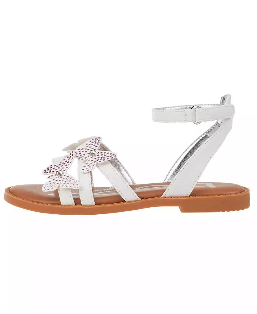 商品Bebe|Big Girl's Strappy Sandal with Rhinestone Butterfly Appliques Polyurethane Sandals,价格¥143,第3张图片详细描述