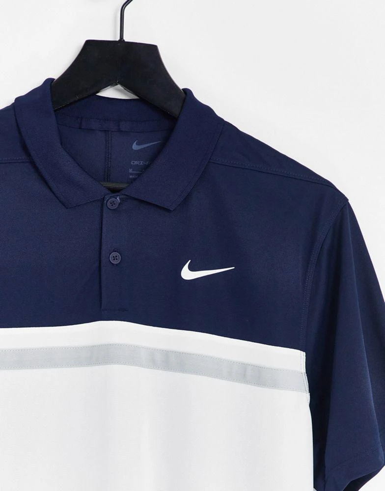 商品NIKE|Nike Golf Victory colourblock polo in navy and white,价格¥265,第3张图片详细描述