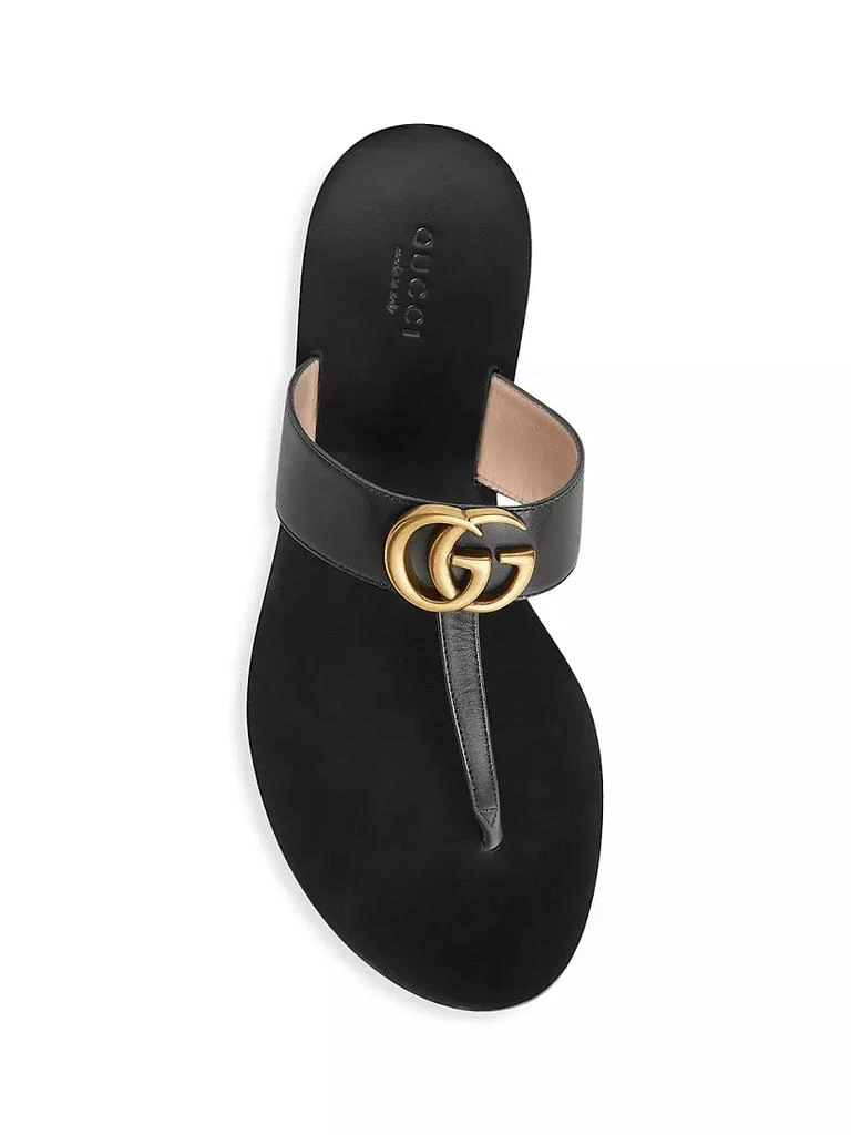 商品Gucci|Marmont Leather Thong Sandals With Double G,价格¥4405,第4张图片详细描述