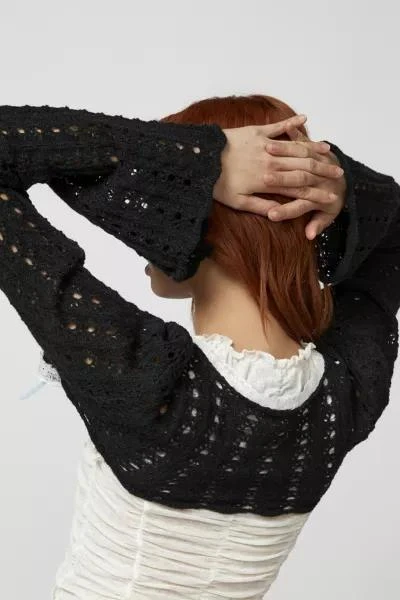 商品Urban Outfitters|Bow Crochet Shrug Cardigan,价格¥76,第3张图片详细描述