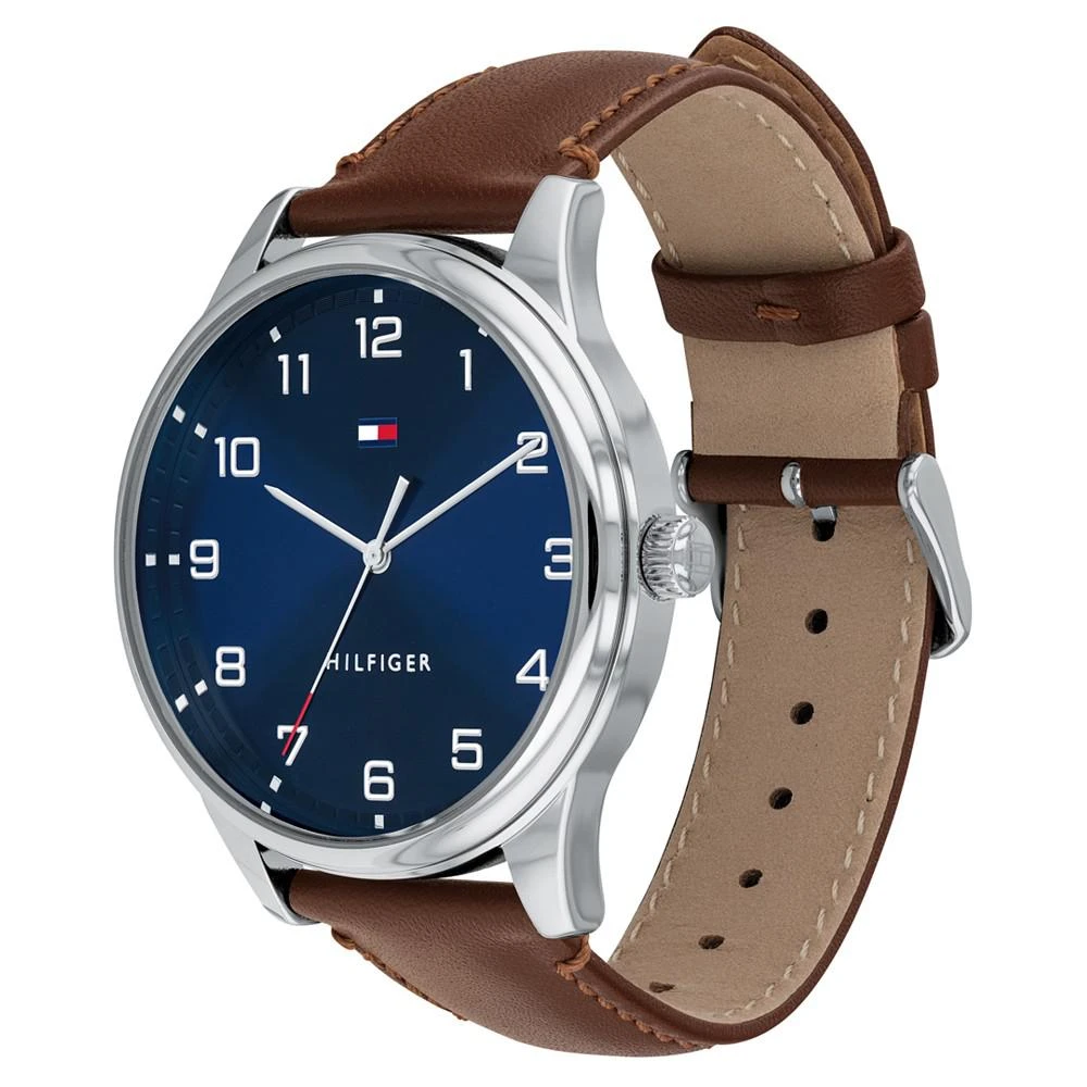 商品Tommy Hilfiger|Men's Brown Leather Strap Watch 44mm, Created for Macy's,价格¥393,第2张图片详细描述