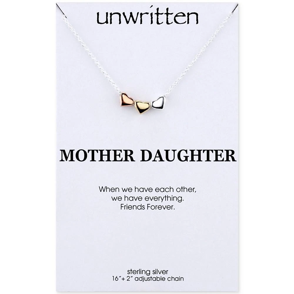 商品Unwritten|Tri-Tone Triple Heart Pendant Necklace in Sterling Silver,价格¥113,第2张图片详细描述