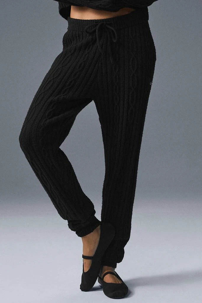 商品Alo|Cable Knit Winter Bliss Pant - Black,价格¥1110,第1张图片