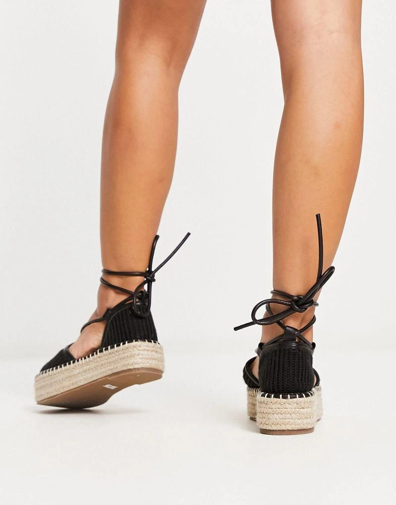 商品ASOS|ASOS DESIGN Wide Fit Juggle platform espadrille in black,价格¥249,第3张图片详细描述