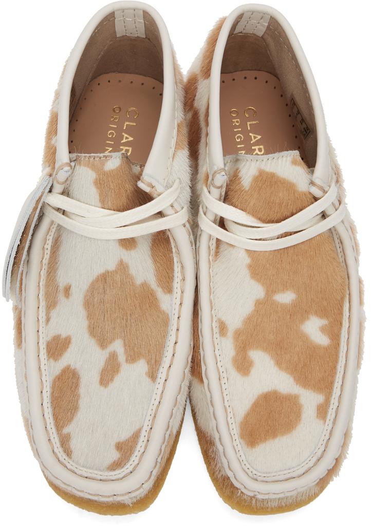 Tan & Off-White Cow Print Wallabee Derbys商品第5张图片规格展示