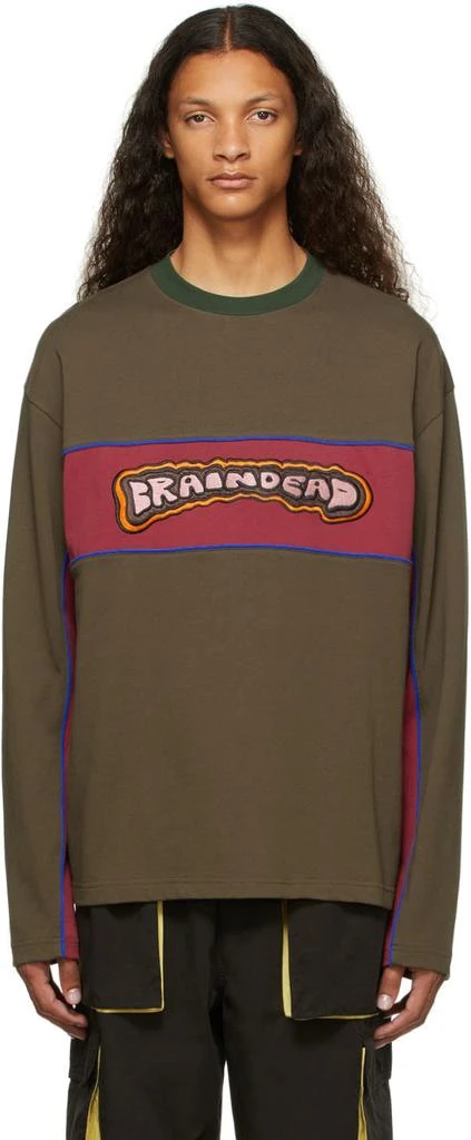 商品Brain Dead|SSENSE Exclusive Brown Them Skates Edition Pushers Sweatshirt,价格¥375,第1张图片