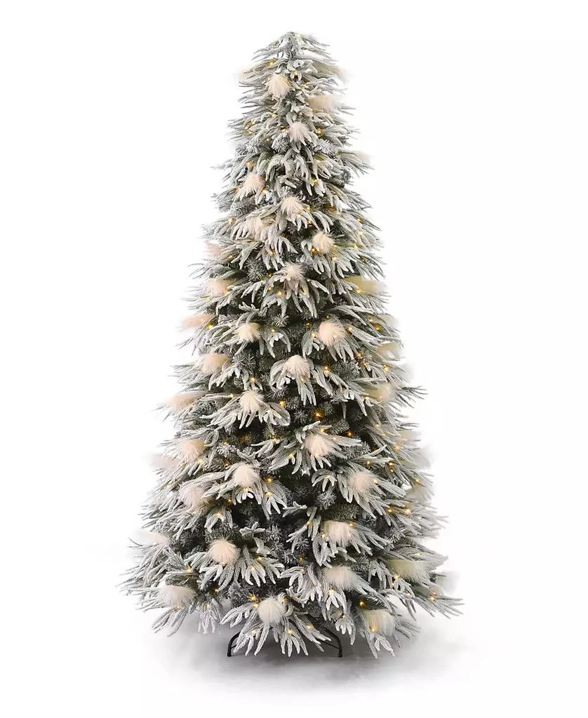商品Seasonal|Pine and Pampas 7.5' Pre-Lit Flocked PE Mixed PVC Tree, 5580 Tips, 80 Pieces Pampas, 550 Warm LED, EZ-Connect, Remote, Storage Bag,价格¥17896,第1张图片