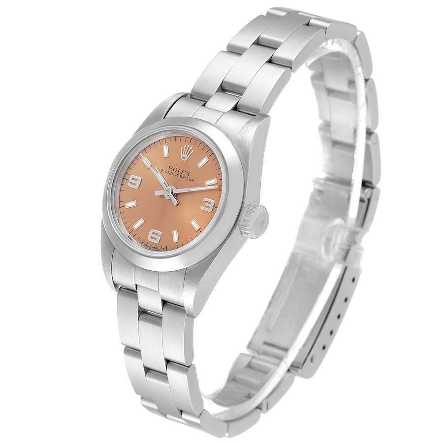 Rolex Salmon Stainless Steel Oyster Perpetual 67180 Women's Wristwatch 26 MM商品第6张图片规格展示