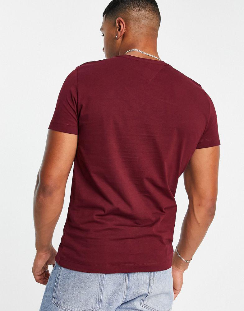 Tommy Hilfiger flag arch logo cotton t-shirt in burgundy商品第3张图片规格展示