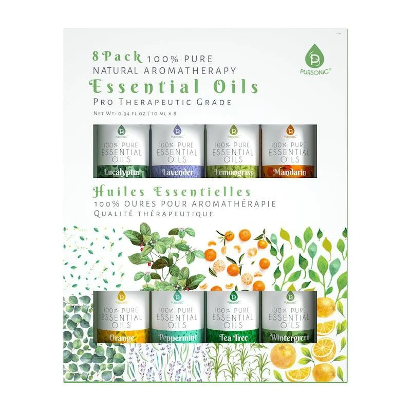 商品PURSONIC|8 Pack Of 100% Pure Essential Aromatherapy Oils,价格¥181,第1张图片