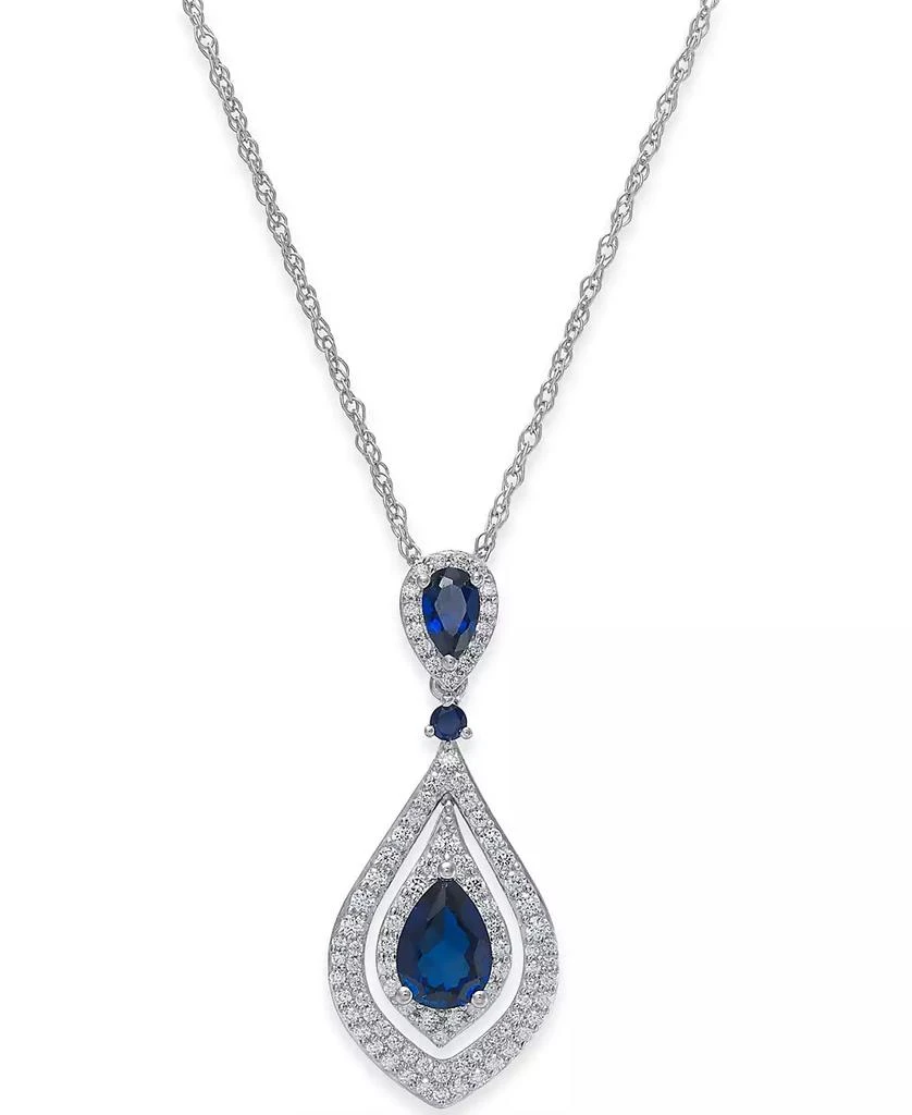 商品Macy's|Sapphire (1-1/4 ct. t.w.) and Diamond (1/2 ct. t.w.) Pendant Necklace in 14k Gold (Also available in Ruby and Emerald),价格¥6933,第1张图片