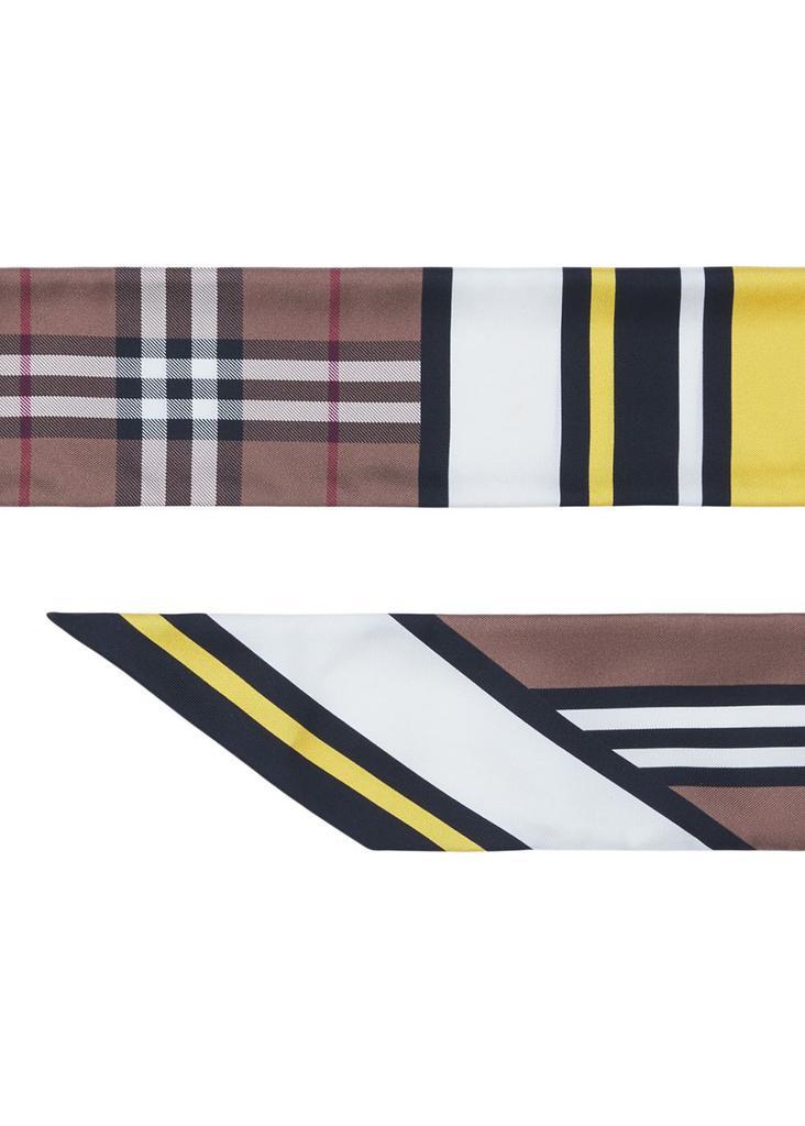 商品Burberry|Montage print silk skinny scarf,价格¥1484,第4张图片详细描述