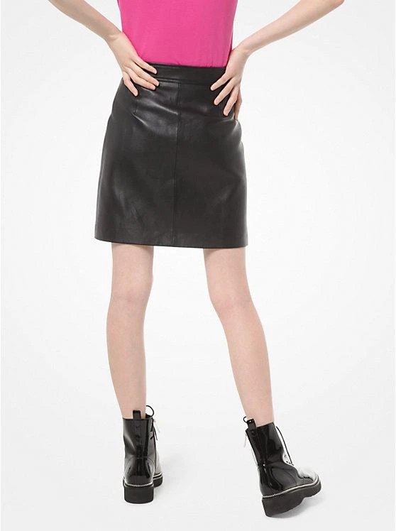 商品Michael Kors|Leather Moto Skirt,价格¥446,第2张图片详细描述