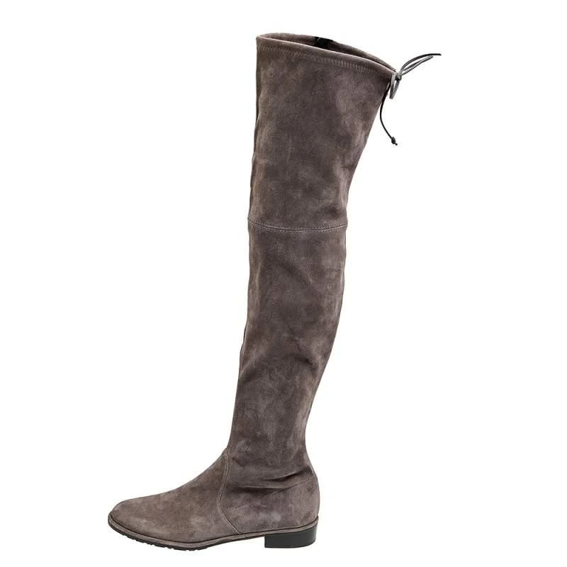 商品[二手商品] Stuart Weitzman|Stuart Weitzman Grey Suede Lowland Over The Knee Boots Size 38.5,价格¥1243,第2张图片详细描述