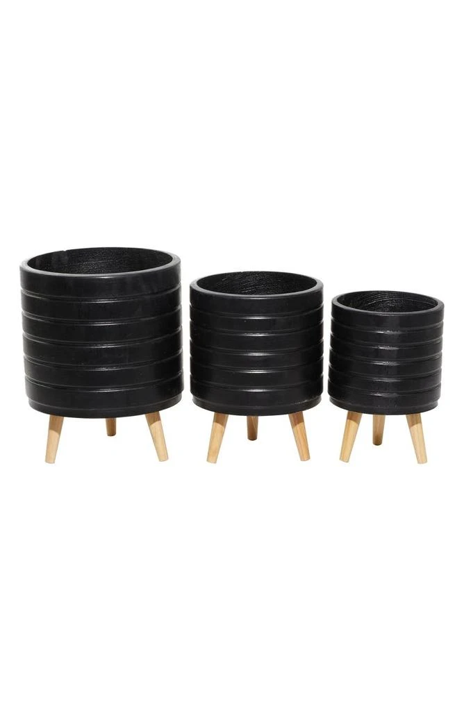 商品COSMO BY COSMOPOLITAN|Black MgO Contemporary Planter - Set of 3,价格¥1002,第1张图片