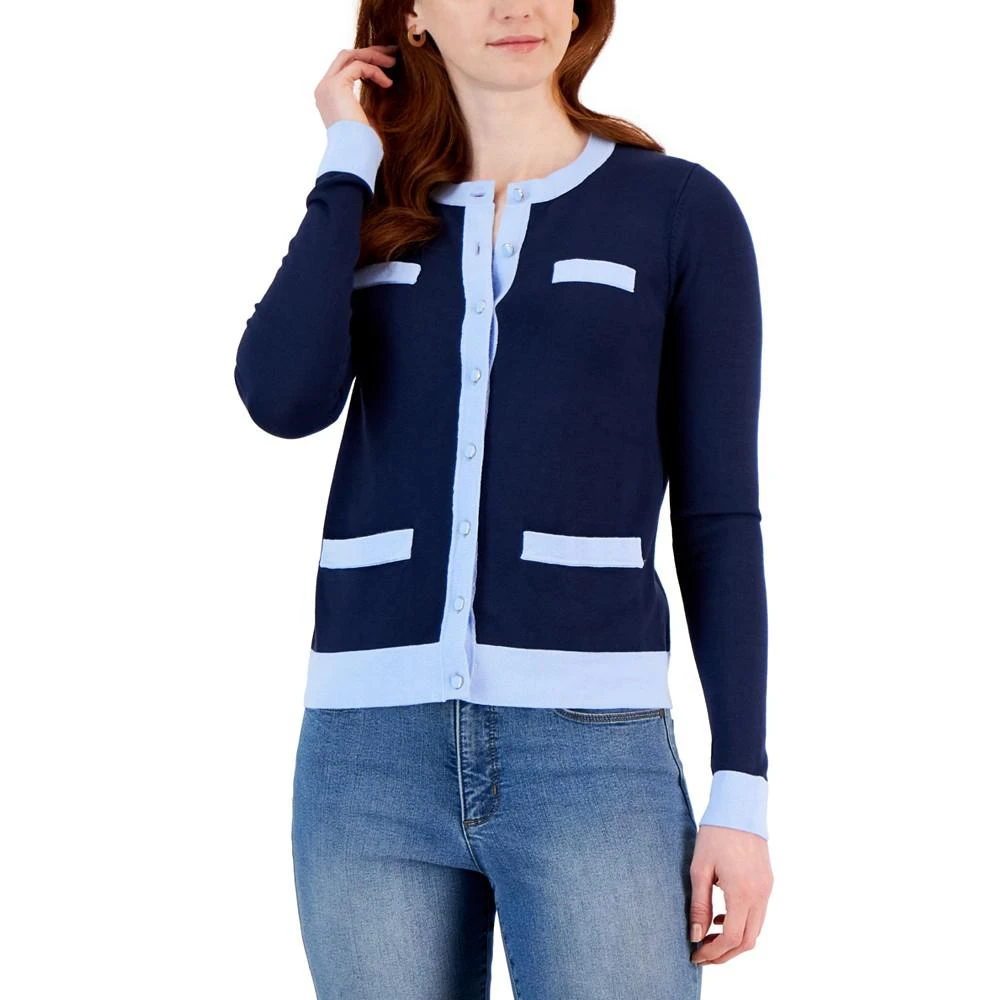 商品Charter Club|Women's Colorblocked Cardigan, Created for Macy's,价格¥151,第1张图片