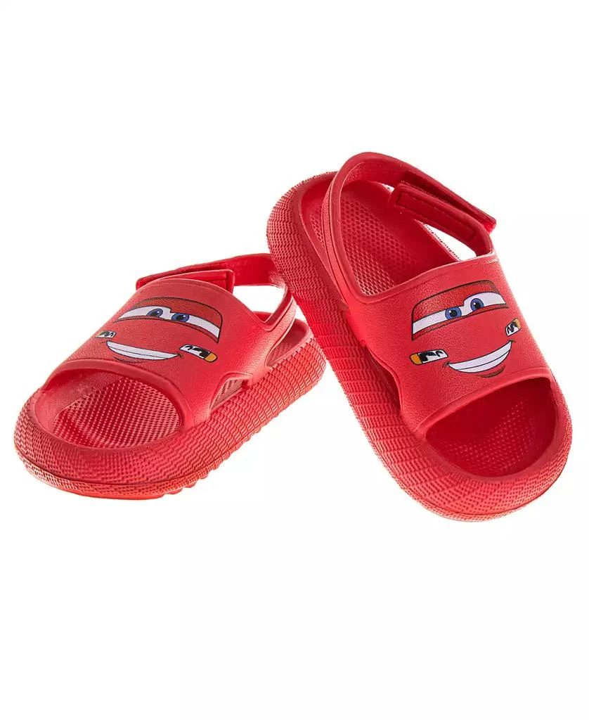 Toddler Boys Cars Lightning McQueen Hook and Loop Backstrap Slides 商品