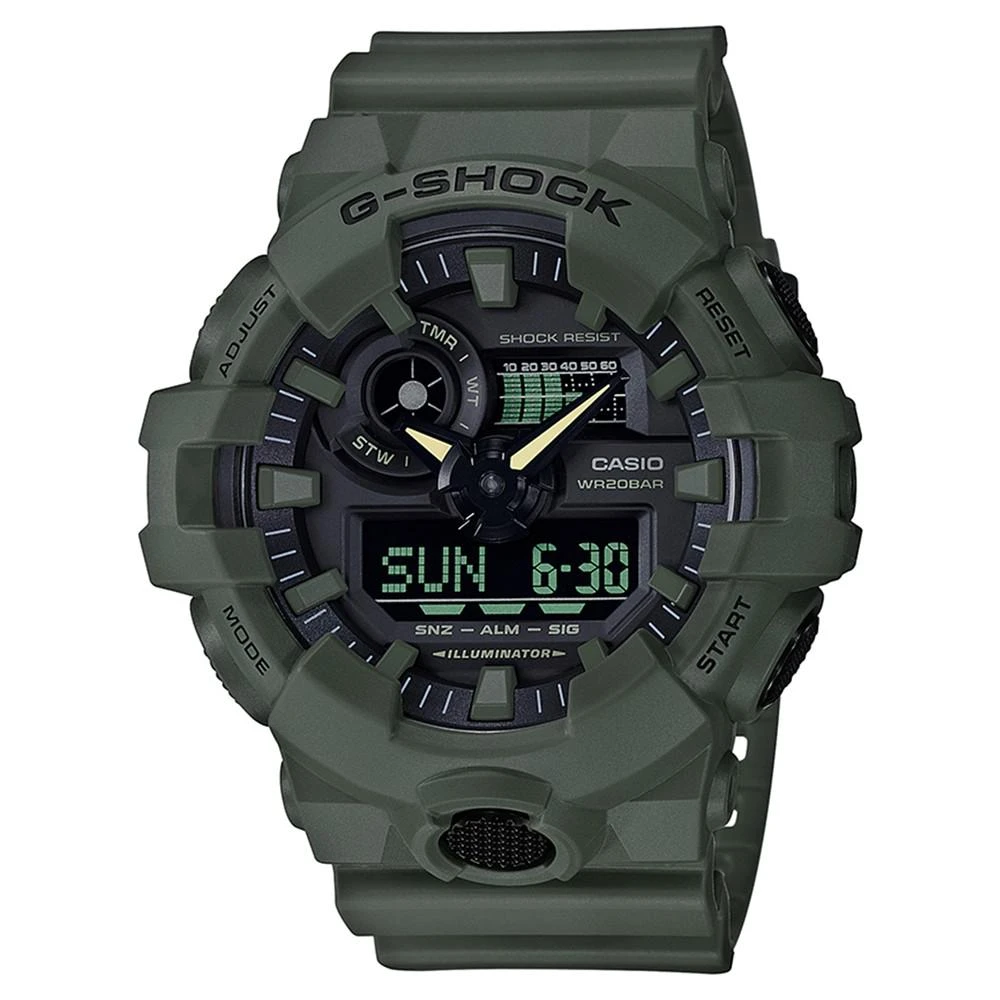 商品G-Shock|男士电子表 绿色树脂表带手表 53mm手表,价格¥743,第1张图片