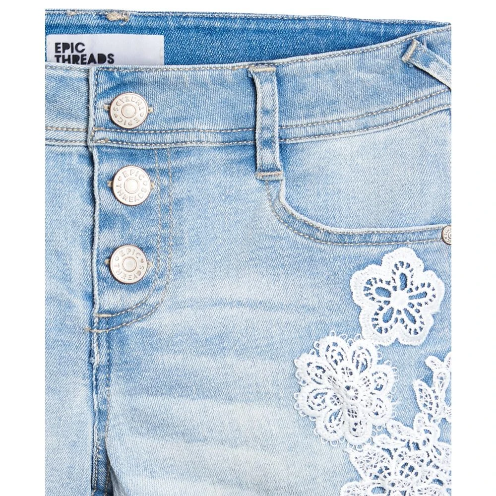 商品Epic Threads|Big Girls Lace Denim Shorts, Created For Macy's,价格¥102,第3张图片详细描述