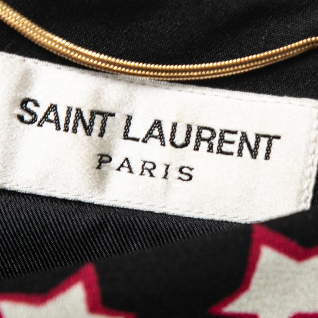 Saint Laurent Paris Star Print Crepe Mini Dress M商品第5张图片规格展示