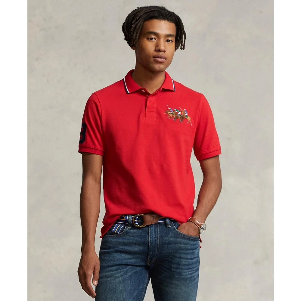 商品Ralph Lauren|Men's Custom Slim Fit Triple-Pony Polo Shirt,价格¥380,第1张图片