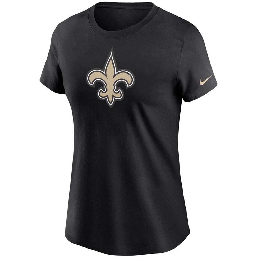 Women's Black New Orleans Saints Logo Essential T-shirt商品第2张图片规格展示