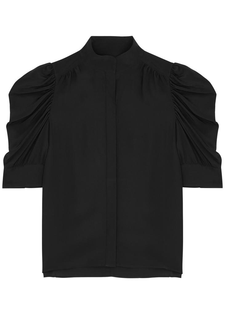 Gillian puff-sleeve silk-chiffon blouse
