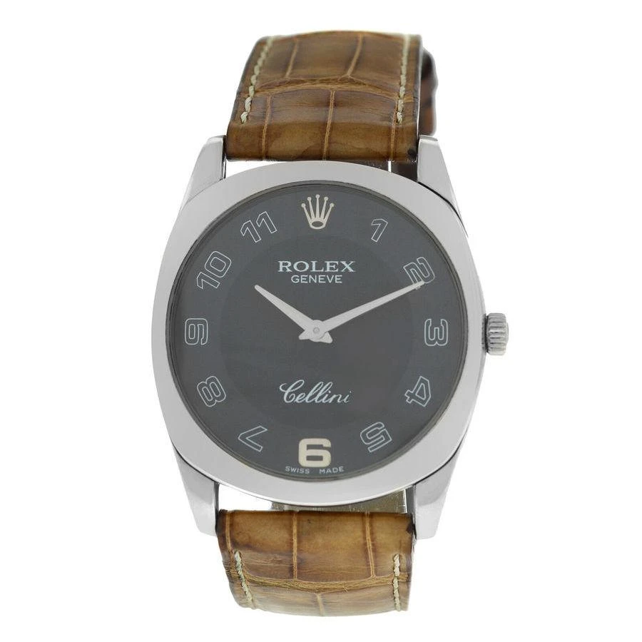 商品[二手商品] Rolex|Pre-owned Rolex Cellini Danaos Hand Wind Black Dial Mens Watch 4233/9,价格¥37588,第1张图片