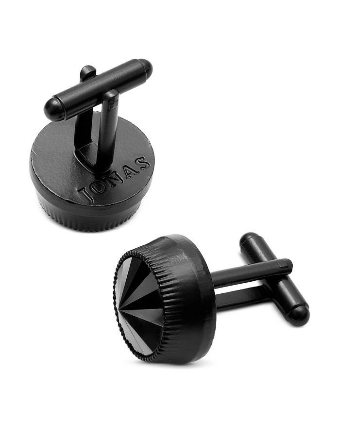 商品JONAS STUDIO|Rivoli Street Lights Satin Black Crystal Round Cufflinks,价格¥1452,第1张图片