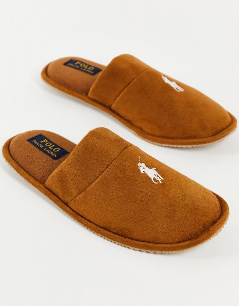 商品Ralph Lauren|Polo Ralph Lauren sunday scuff II slip on slippers in tan,价格¥225,第4张图片详细描述