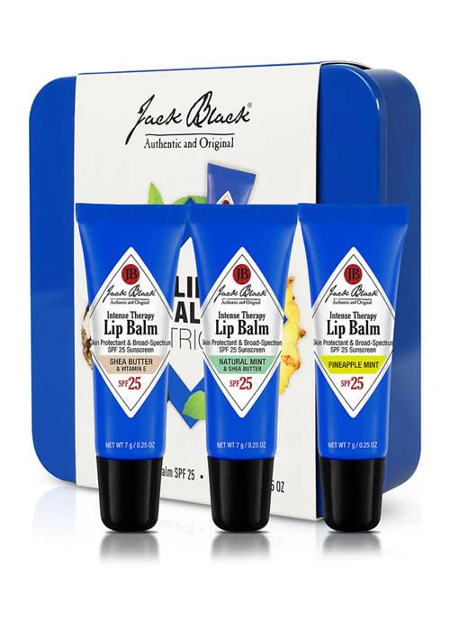 商品Jack Black|Black Lip Balm Trio With Natural Mint Shea Butter Pineapple Mint Lip Balms,价格¥165,第1张图片