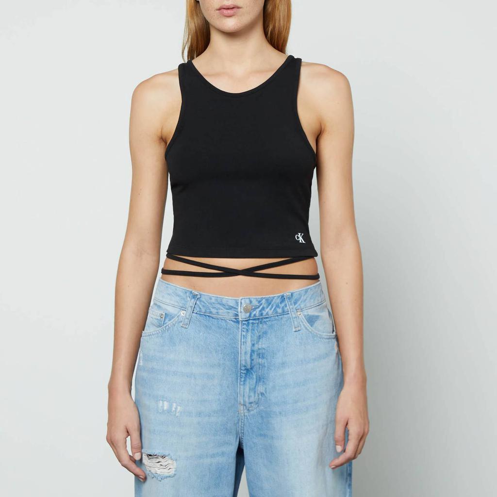 商品Calvin Klein|Calvin Klein Jeans Strap-Detailed Cotton-Blend Jersey Tank Top,价格¥299,第1张图片