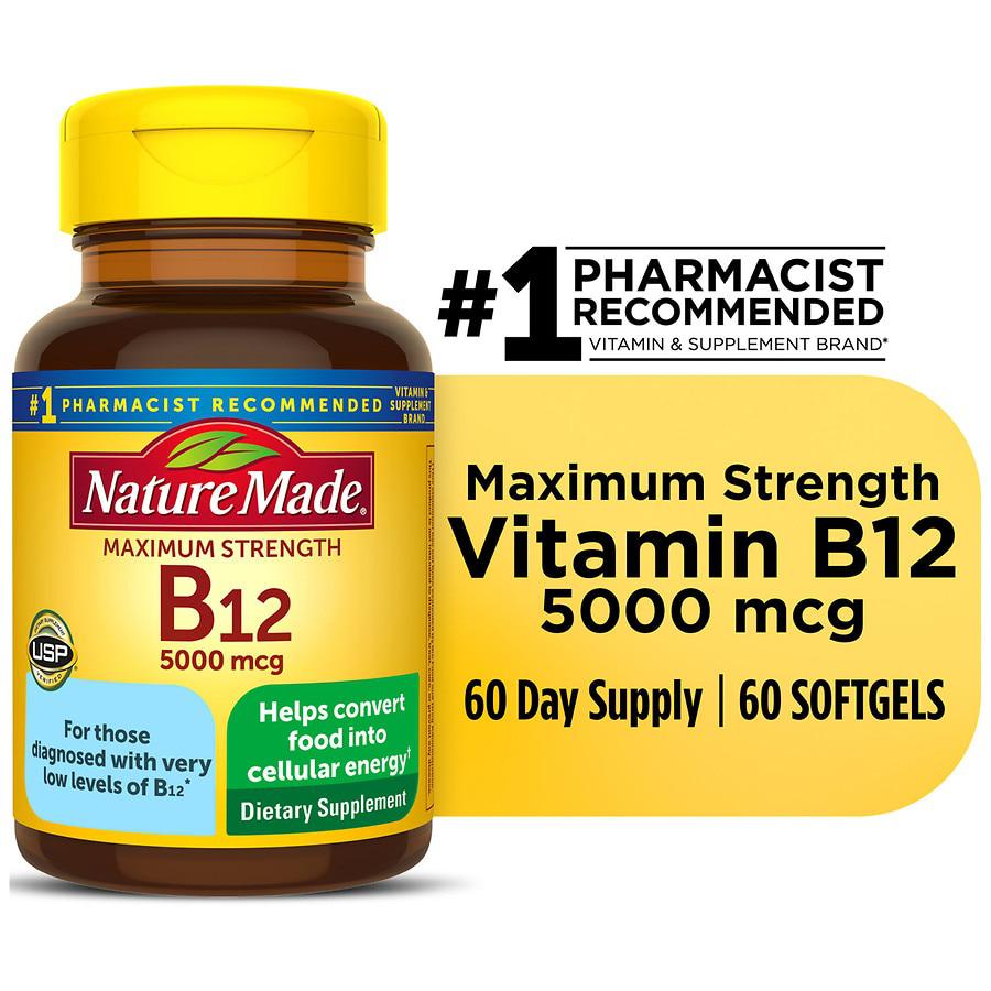Maximum Strength Vitamin B12 5000 mcg Softgels商品第6张图片规格展示