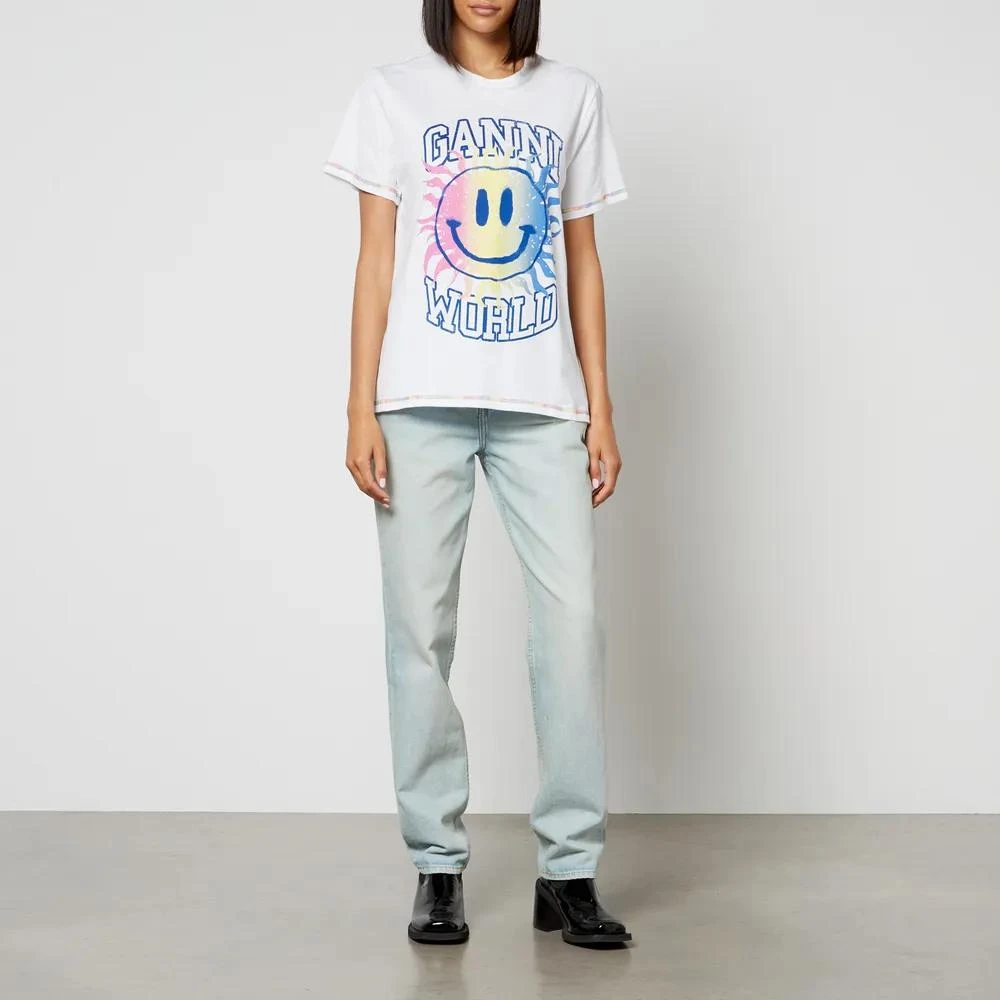 商品Ganni|Ganni Logo-Printed Organic Cotton-Jersey T-Shirt,价格¥588,第3张图片详细描述