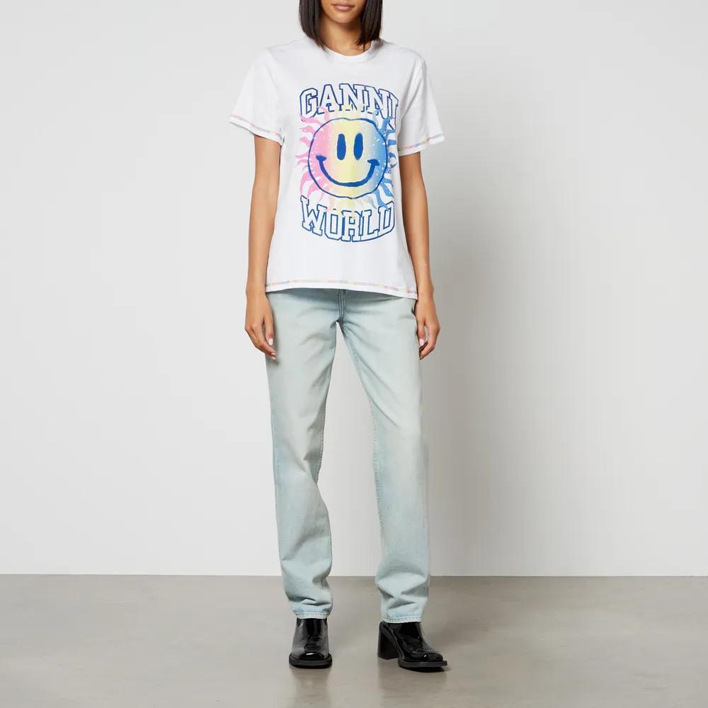 商品Ganni|Ganni Logo-Printed Organic Cotton-Jersey T-Shirt,价格¥531,第5张图片详细描述