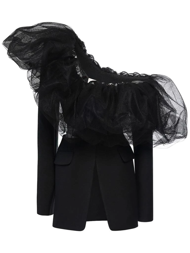 商品Alexander McQueen|Asymmetric Wool & Tulle Jacket,价格¥35110,第1张图片