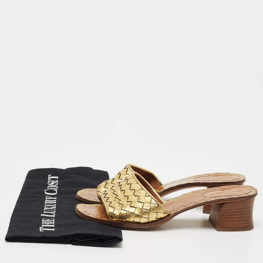 Bottega Veneta Gold Intrecciato Leather Ravello Slide Sandals Size 37 商品