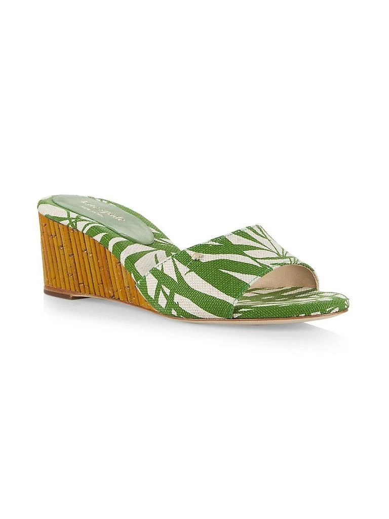 商品Kate Spade|Meena Printed Canvas Wedge Sandals,价格¥492,第2张图片详细描述