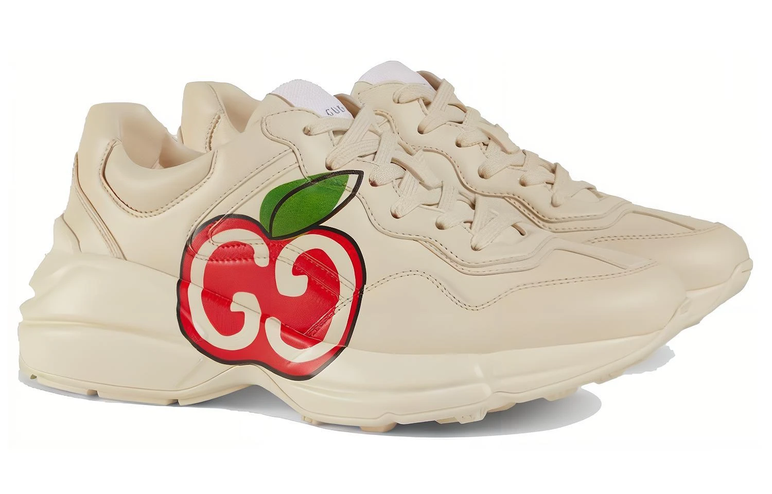 商品[国内直发] Gucci|古驰 Rhyton GG标志厚底 低帮 老爹鞋 女款 象牙白,价格¥6058,第3张图片详细描述