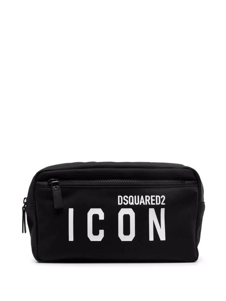 商品DSQUARED2|DSQUARED2 logo-print zipped wash bag,价格¥2045,第1张图片