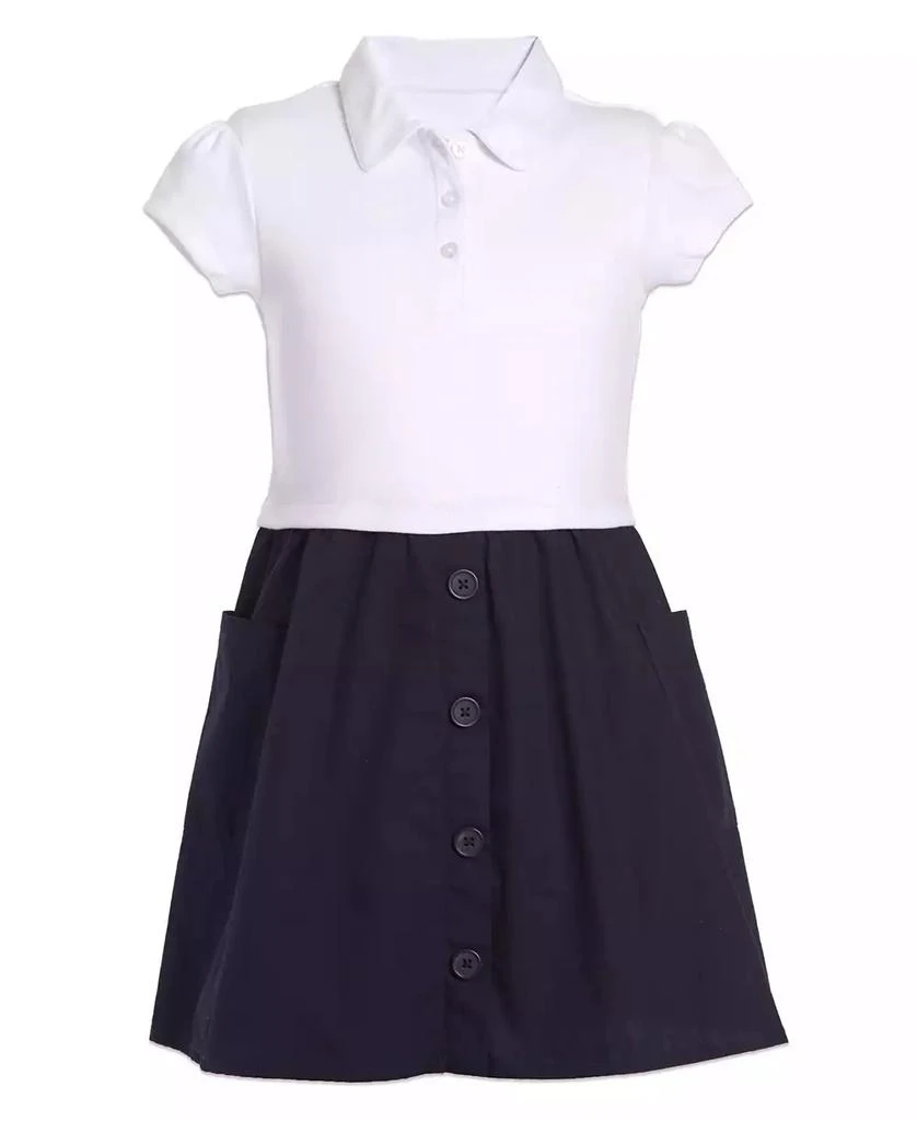 商品Nautica|Plus Girls Uniform 2 Tone Interlock Dress,价格¥211,第1张图片