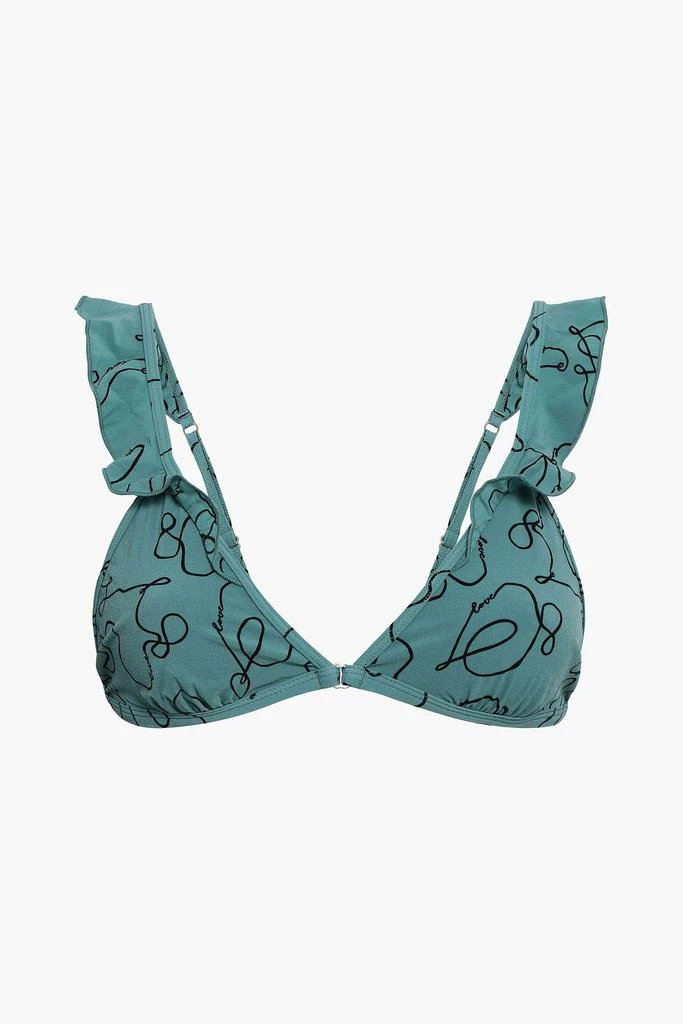 商品LOVE STORIES|Ruffle-trimmed printed triangle bikini top,价格¥182,第1张图片