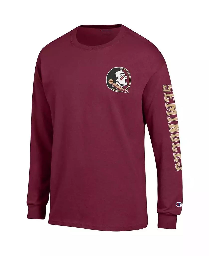 商品CHAMPION|Men's Garnet Florida State Seminoles Team Stack Long Sleeve T-shirt,价格¥228,第2张图片详细描述