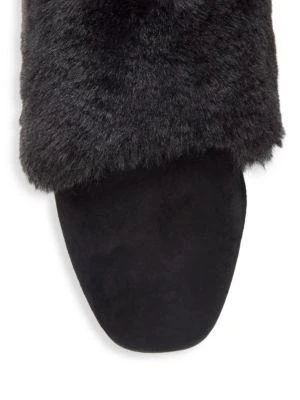 商品Stuart Weitzman|Edie Chill Suede & Faux Fur Mules,价格¥482,第5张图片详细描述