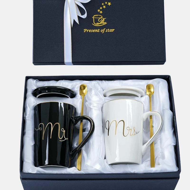 商品Vigor|Mr And Mrs Coffee Mugs, Gifts For Bridal Shower, Wedding Gifts Mr And Mrs Mugs Set For Bride And Groom Bulk 3 Sets 3 PACK,价格¥505,第2张图片详细描述