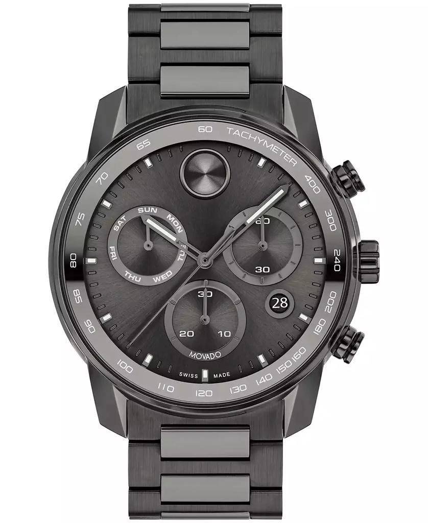 商品Movado|Men's Bold Verso Gunmetal Ionic Plated Steel Bracelet Watch 44mm,价格¥7408,第1张图片