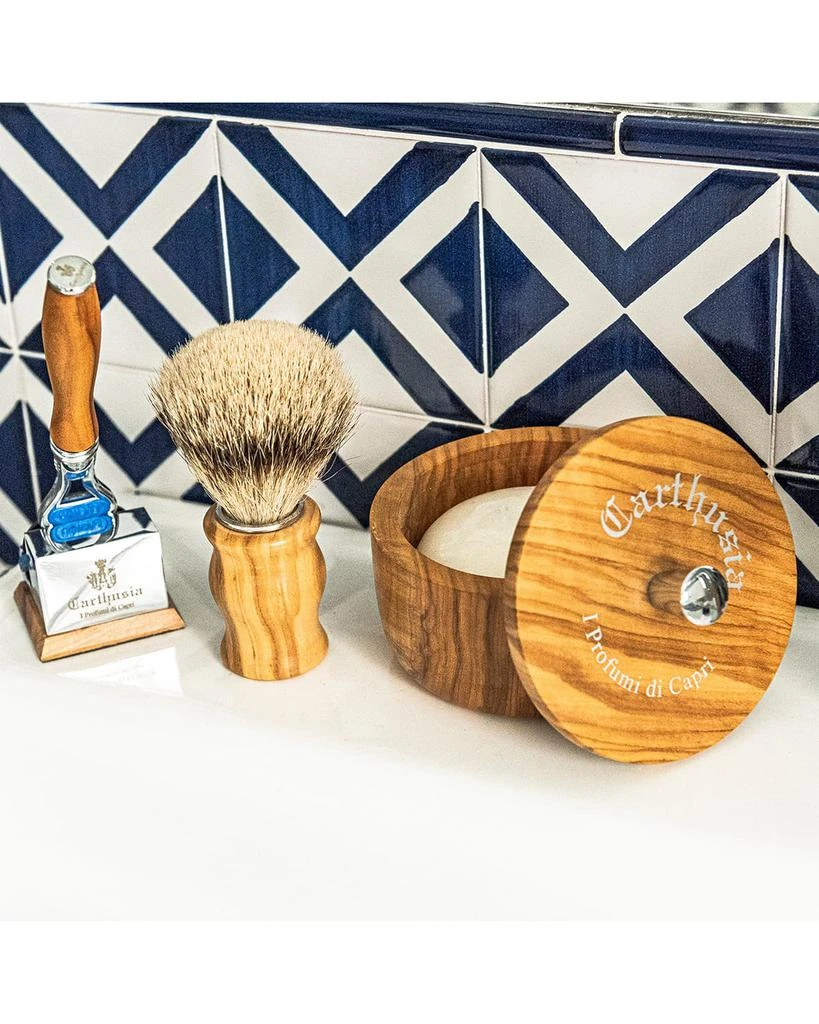 商品Carthusia|Men's Salone da Barba Super Badger and Olive Wood Shaving Brush,价格¥1340,第4张图片详细描述